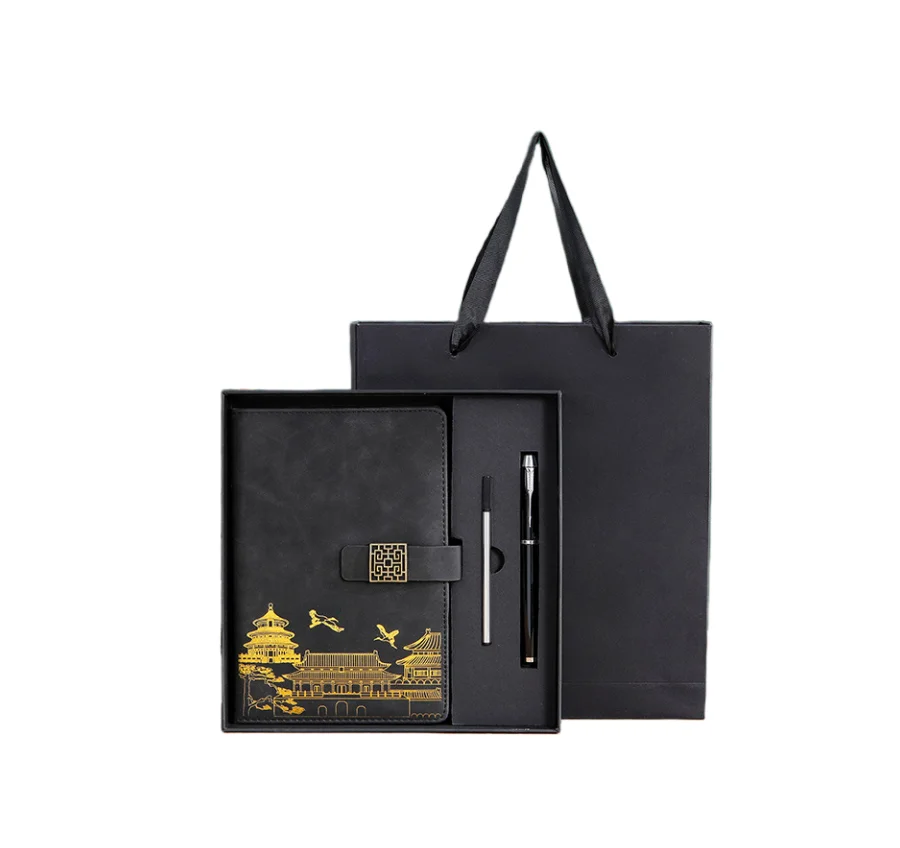 Notebook Gift Sets A5 Diary Note Book with Customizable Luxury Wholesale Corporate Leather Paper Material Notepad Custom Color