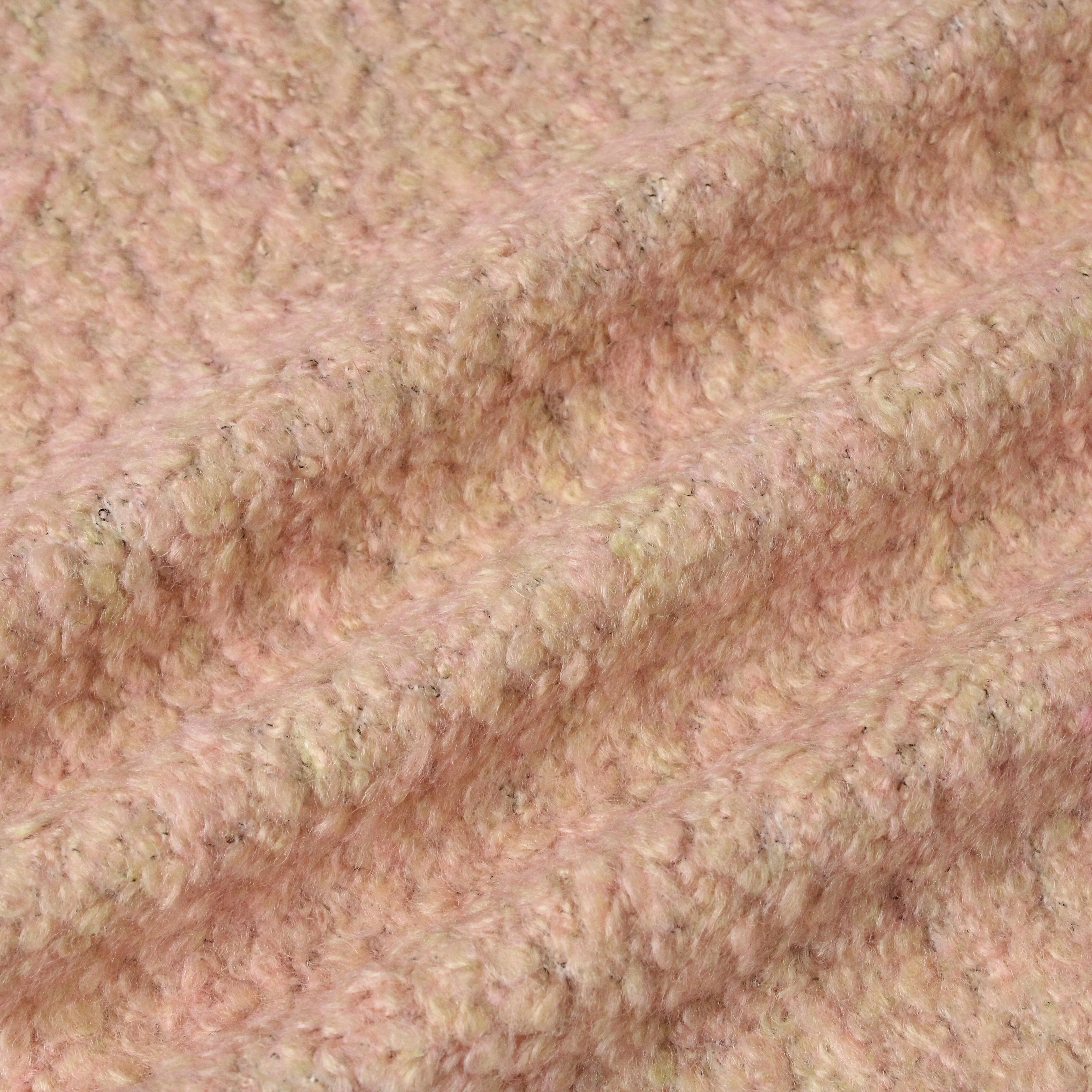 New Arrival Fabric Manufacturer Cheap Price High Quality Pink Soft Feel Fleece Style 36% Wool Blended Knit Fabric for Suit Coat