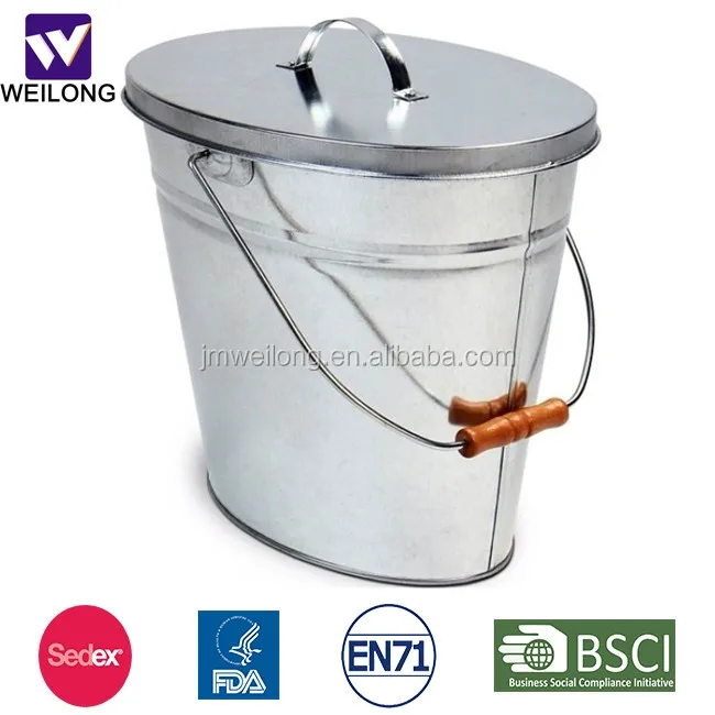 Популярное металлическое черное ведро для угля с лопаткой, металлическое ведро для угля