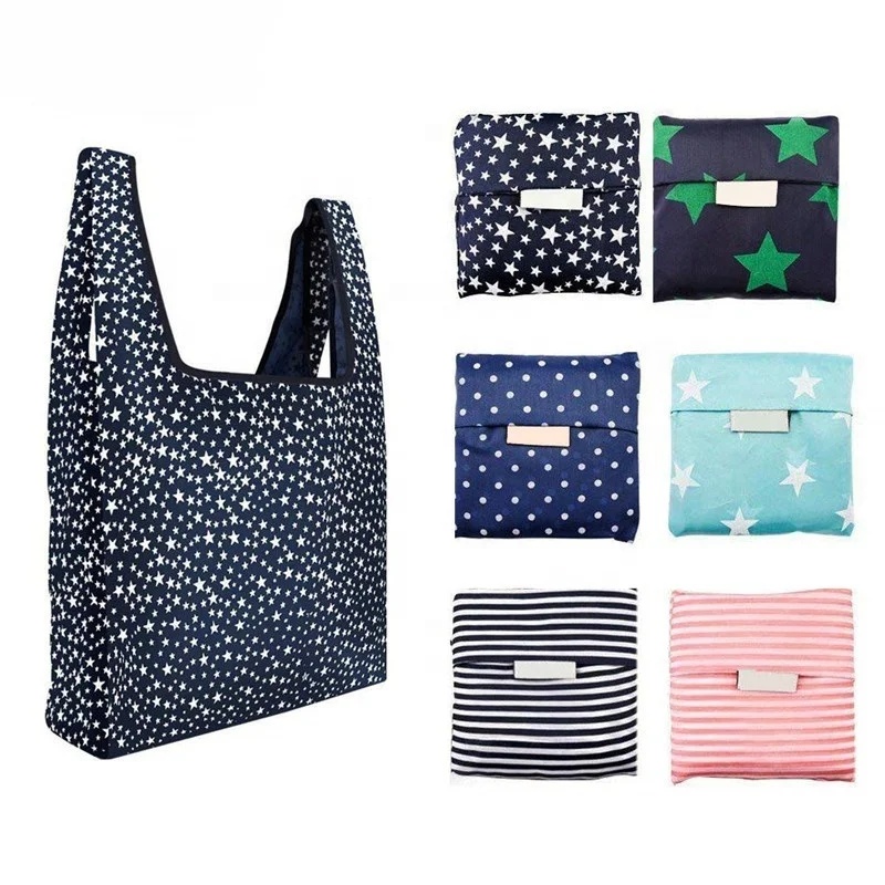 
Customized 210D Oxford Cloth Ultra Light Reusable Grocery Pouch Gift Tote Bag Purse Eco-friendly Men Women Foldable Shopping Bag 