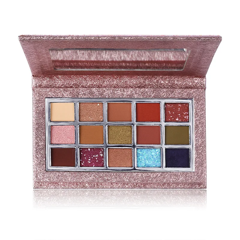 
Xuan Color Newest Design 15 Colors Desert Rose Sunset Eyeshadow Palette Glitter Shimmer Eye Shadow 