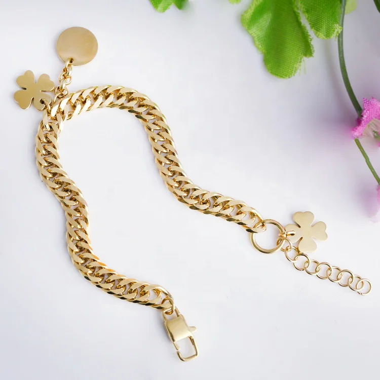 2023 New Style Design Jewelry Japan and Korea Bracelet Flower Mirror 18k Gold Plated Stainless Steel Cuff Bracelets for Women
