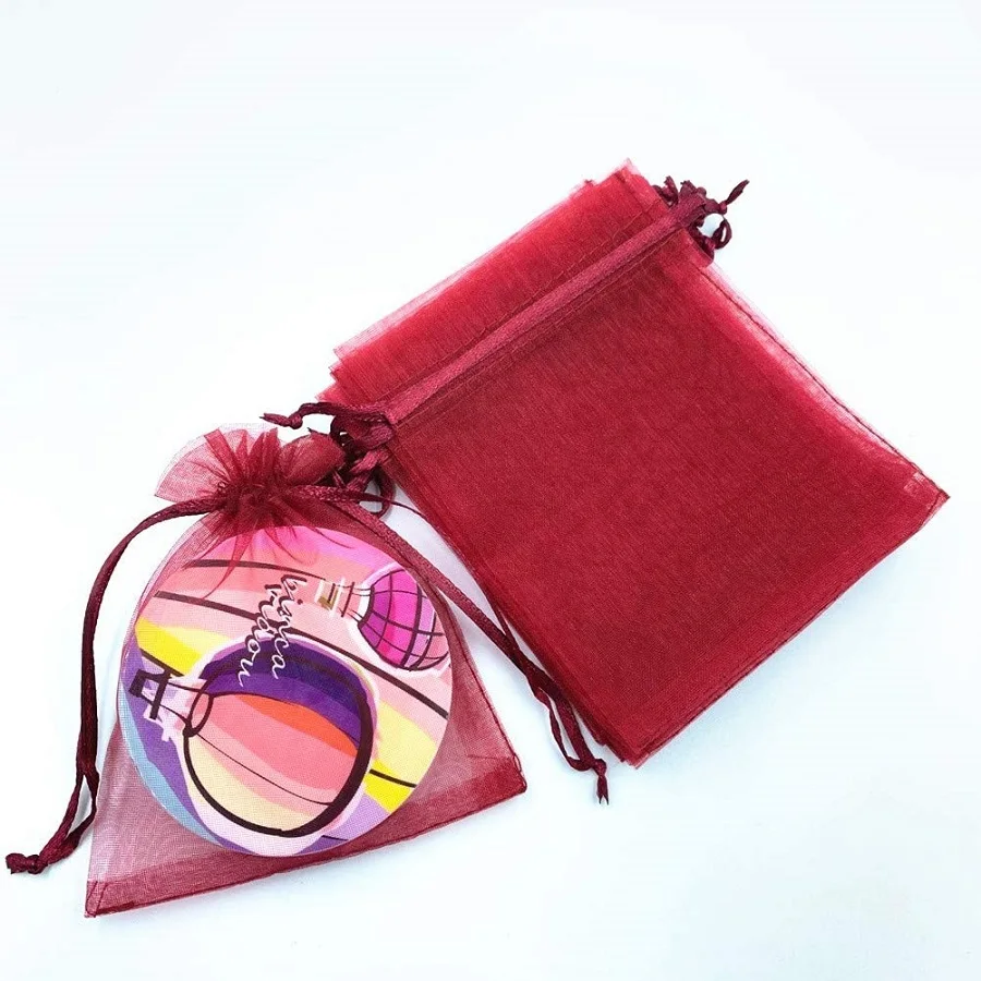 Best Seller 25 Colors 100PCS/Pack 4x6' Premium Quality Sheer Organza Jewelry Packaging Pouch Organza Gift Pouch