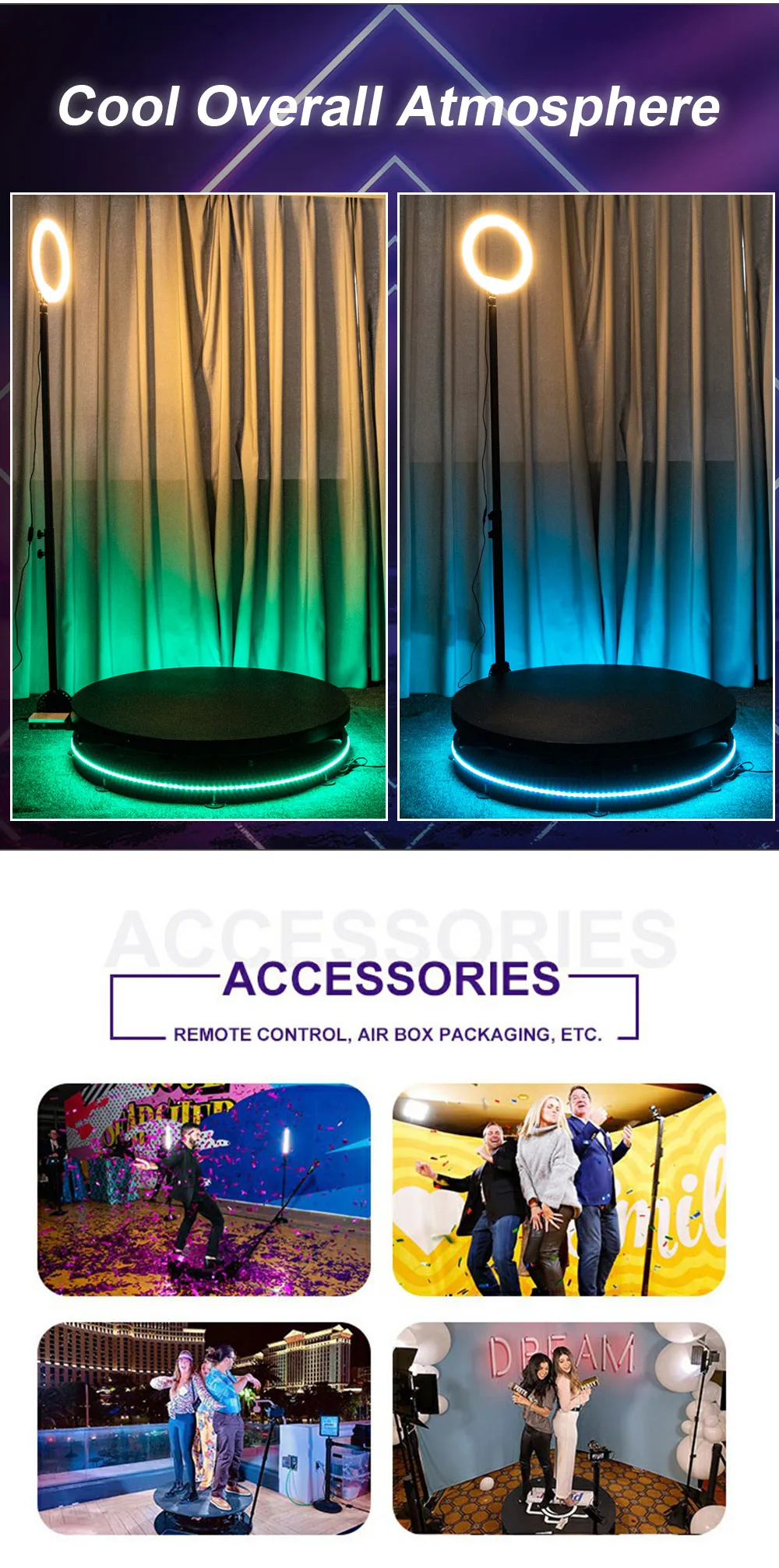 Interactive 360 Turning Photo Booth Kiosk 360-photo-booth With Rotating Stand
