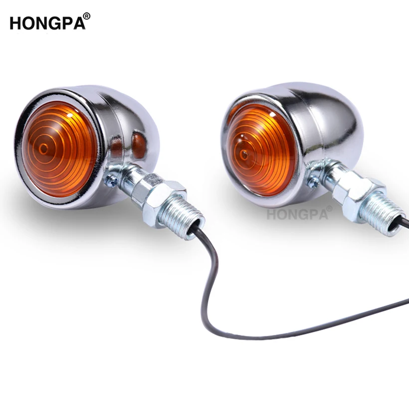 One pair Motorcycle LED Turn Signal Light for Cruiser Bobber Sportster Cafe Racer Universal 12V Retro Indicator Pointer