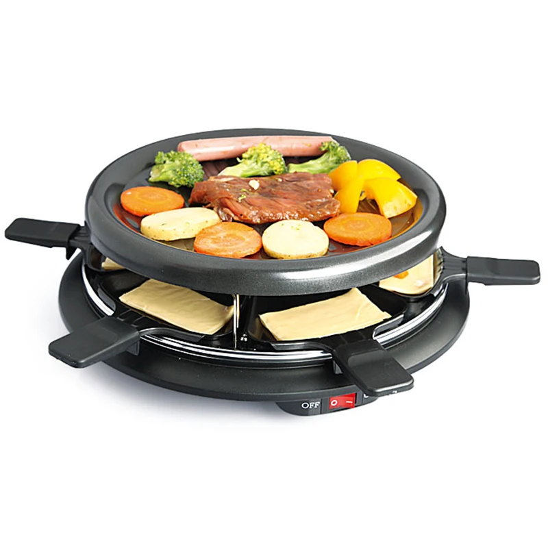 XJ-3K042 Indoor BBQ Grill Portable Electric Barbecue Grills BBQ Raclette Grill Non-stick Electric Pan PTFE Die Casting Aluminum