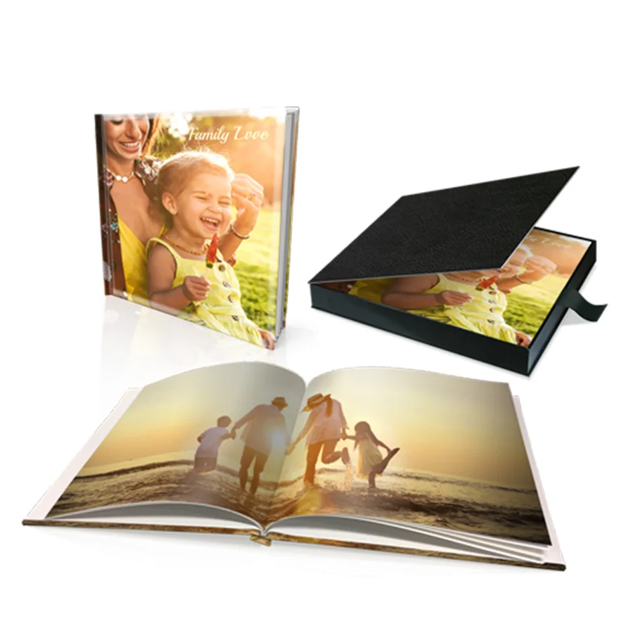 Custom Printing Hardcover Photo Album Book Full Color Business OEM Hardcover Picture Book With Box