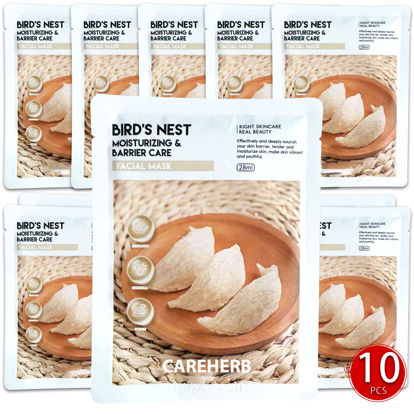 In Stock Private Label Facial Hydrating Moisturizer Barrier Skin Care Bird Nest Korean Face Sheet Masks