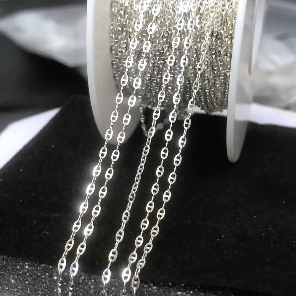 New style 925 sterling silver 1.4mm dapped mariner bulk chain for women necklace making