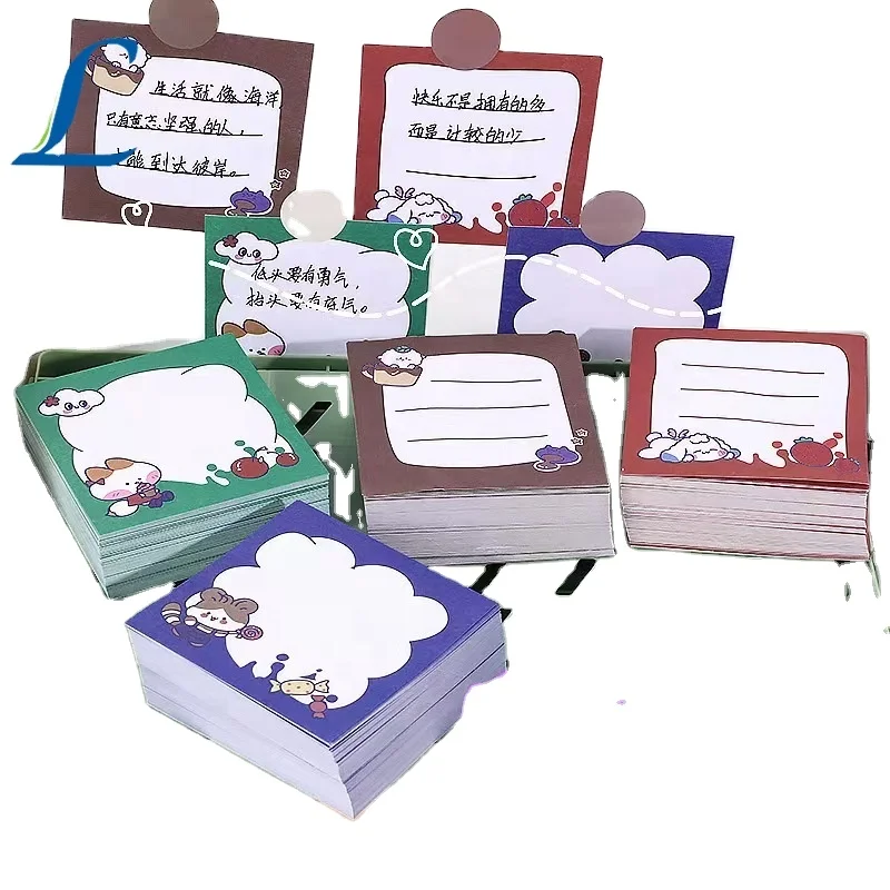 Cute Small Fresh Style Design Memo Pad Sticky Note Stickers Kawaii School Stationery Set Magnetic Loose Leaf Paper Office Use