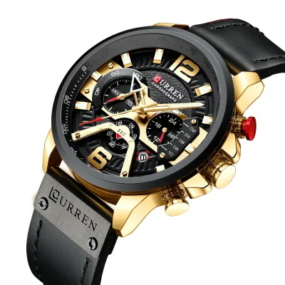 New  8329 Waterproof Curren Watch Calendar Sports Men Wrist Watch Montre Homme