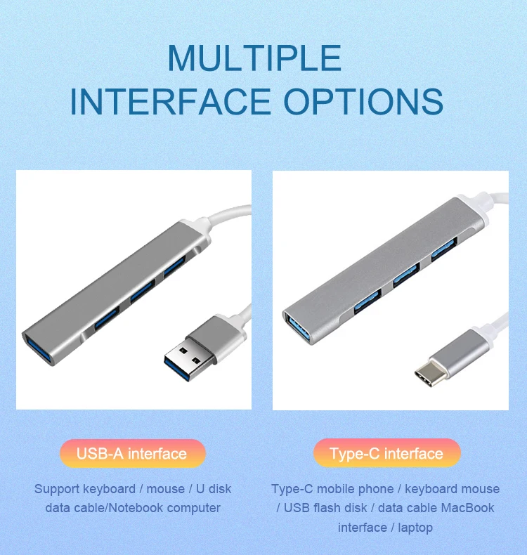 Fast Charging 6 In 1 Hub USB 3.0 Fast Reading High Speed Drive Free Multifunction USB Port Hub 4 In 1 Multiport Docking Station