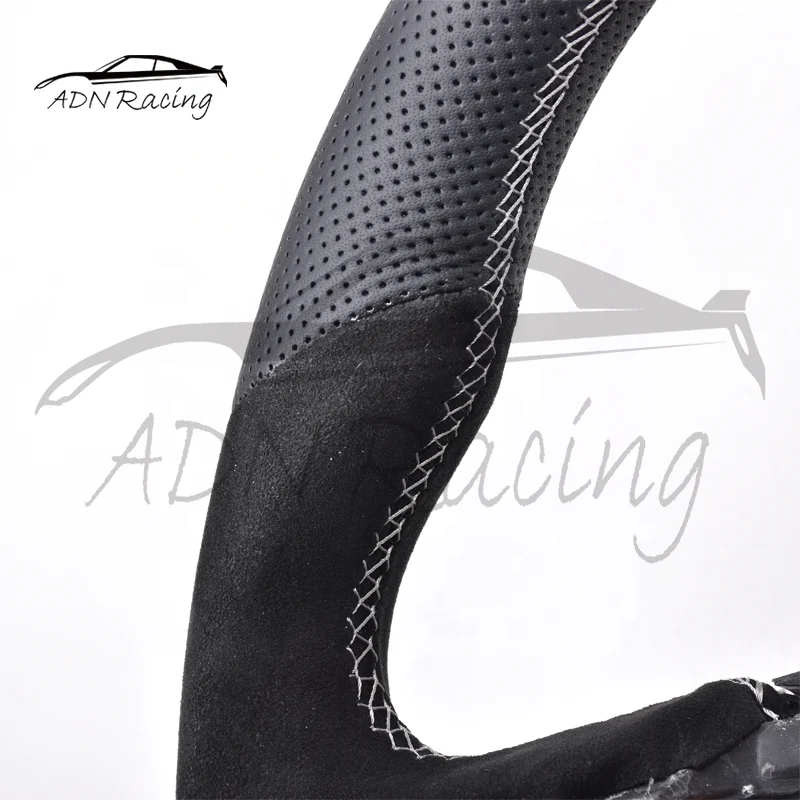 Perforated Leather with Italy Al.cantara Custom Steering Wheel For FORD MUSTANG 2018+