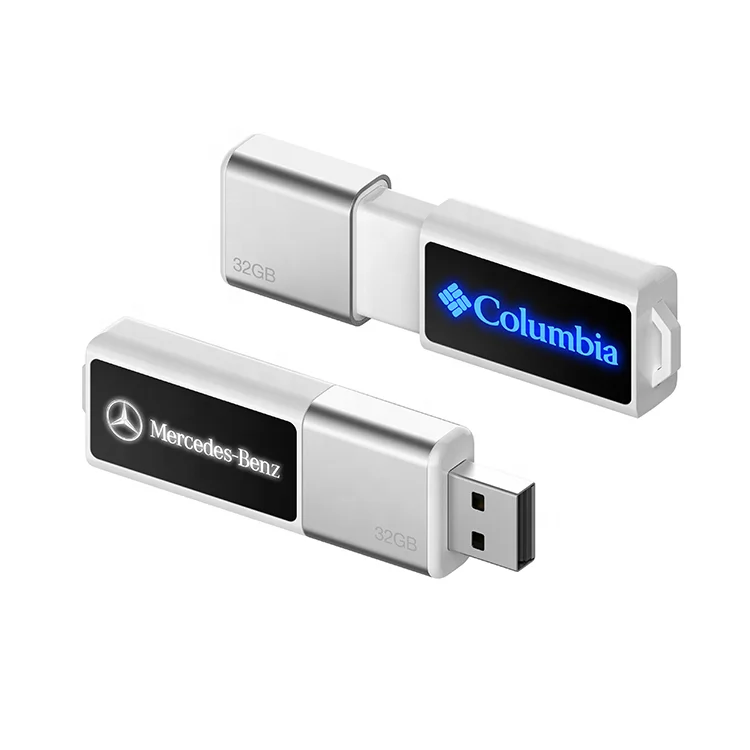 Custom usb with LED lighting logo UP195 slide usb flash disk 2.0 3.0 memory pen drive usb