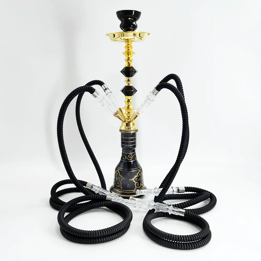 Factory wholesale multi hose fast sale Classic Smoke Crystal portable shisha hookah With 4 Hose