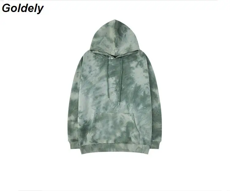 Толстовка мужская с капюшоном, Модный пуловер с принтом тай-дай, повседневная куртка, большие размеры