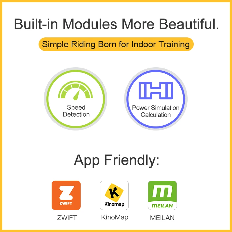 OEM Indoor Bike Trainers Cycling Training Bicycle Trainer Platform Setbluetooth  Wireless Bike Home Trainer Stand Meilan Y1