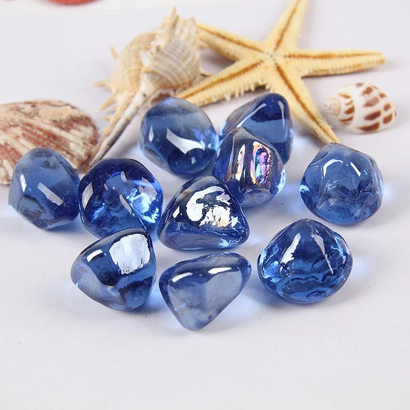 big discount 25mm diamond glass gems for firepit luster glass marble for landscaping wall treatment
