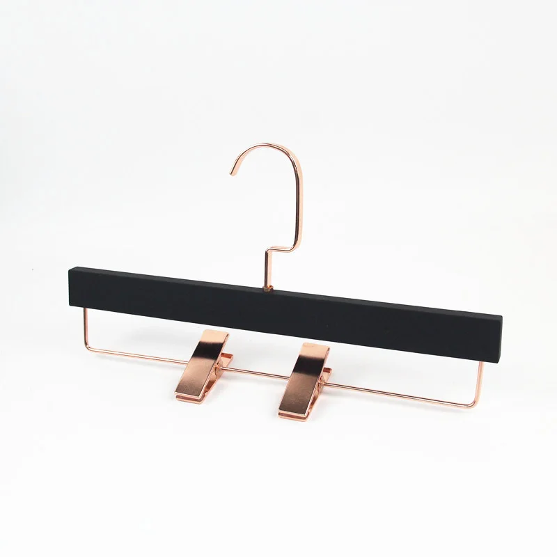 rubber coated plastic top hanger pant hanger with rose gold hook