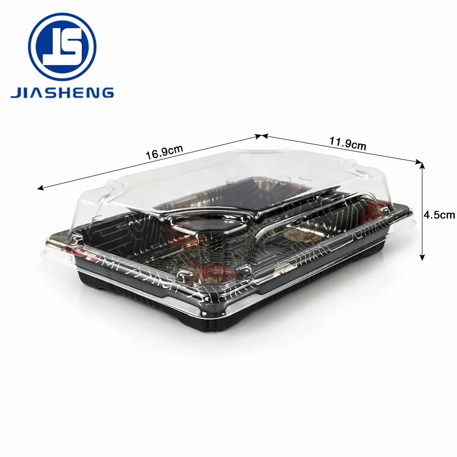 Take-away Plate PET Sushi Container With Lid Fits Sushi Party Fruits Chocolate Cookie Plastic Blister Packaging Container
