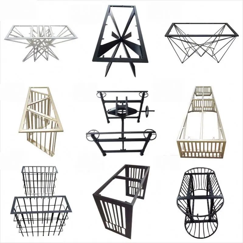 WEKIS Bespoke Office Table Frame Black Gold Metal Cast Iron Industrial Steel Restaurant Brass Desk Dining Table Base Legs