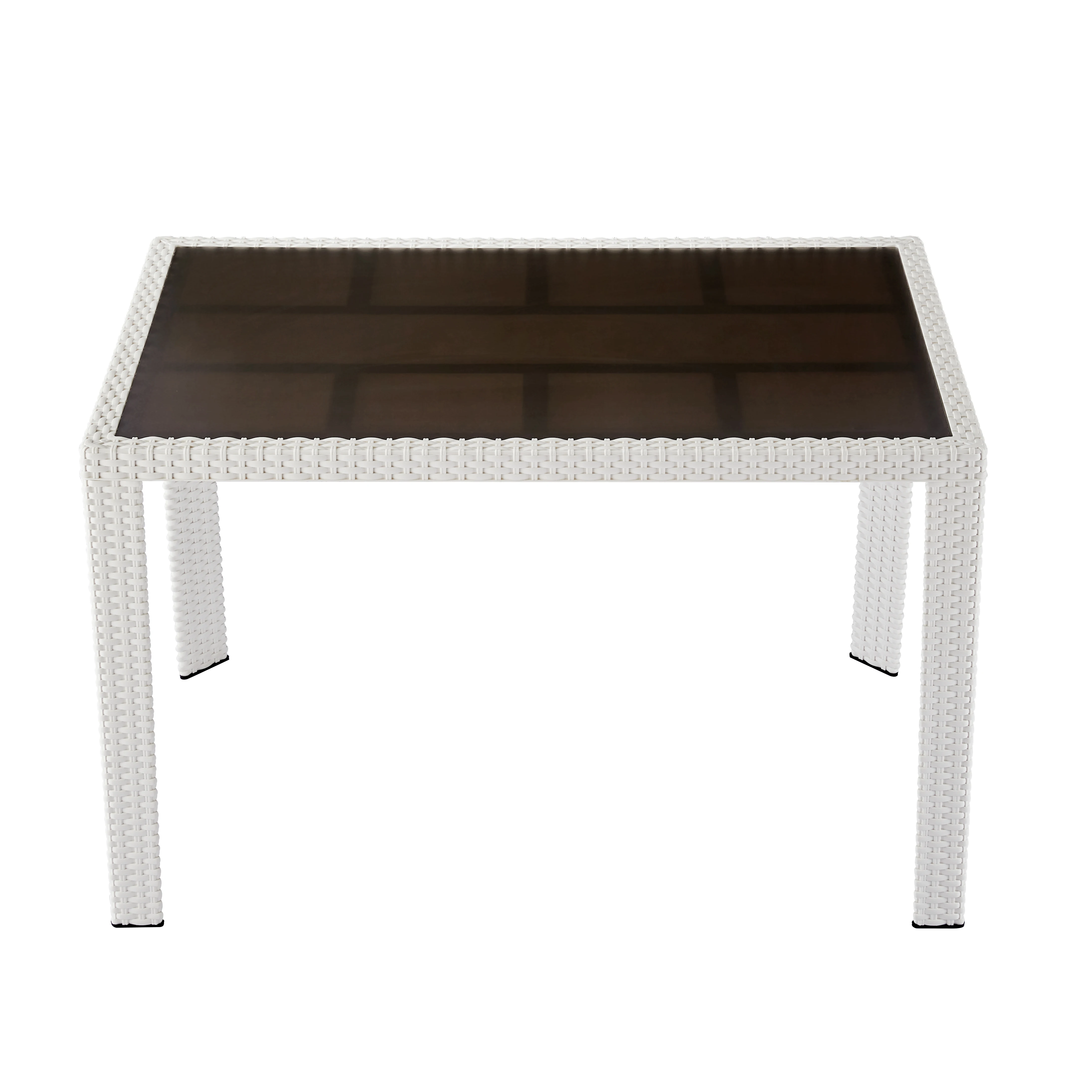 80*80cm Modern Furniture Glass Table Immtation Rattan Table Home Outdoor Restaurant Coffee Kitchen Glass Dining Tables For Sale