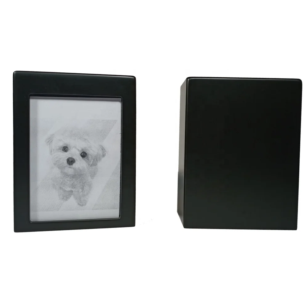Paulownia Wood Photo Frame Design Custom Laser Logo Rectangle Cremation Pet Urn
