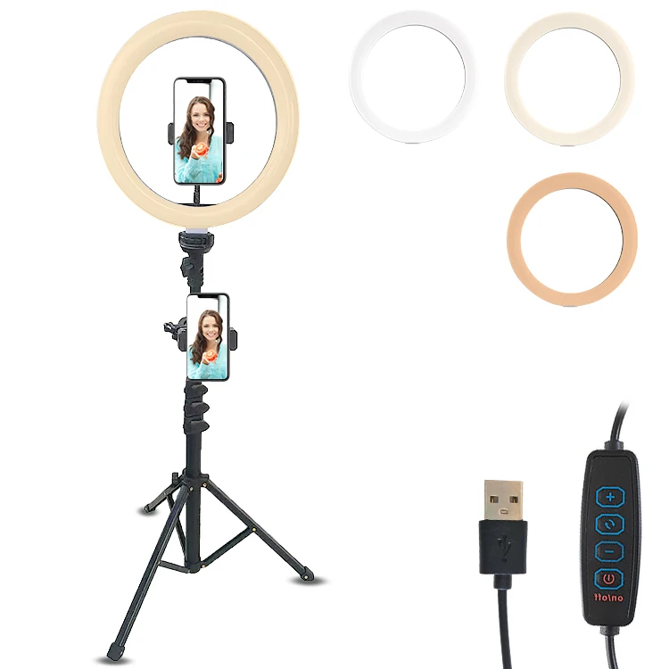 
Neewer 26cm Dimmable Led Fosoto Ring Light With Tripod Universal Phone Holder For Live Streaming Photographic Lighting 