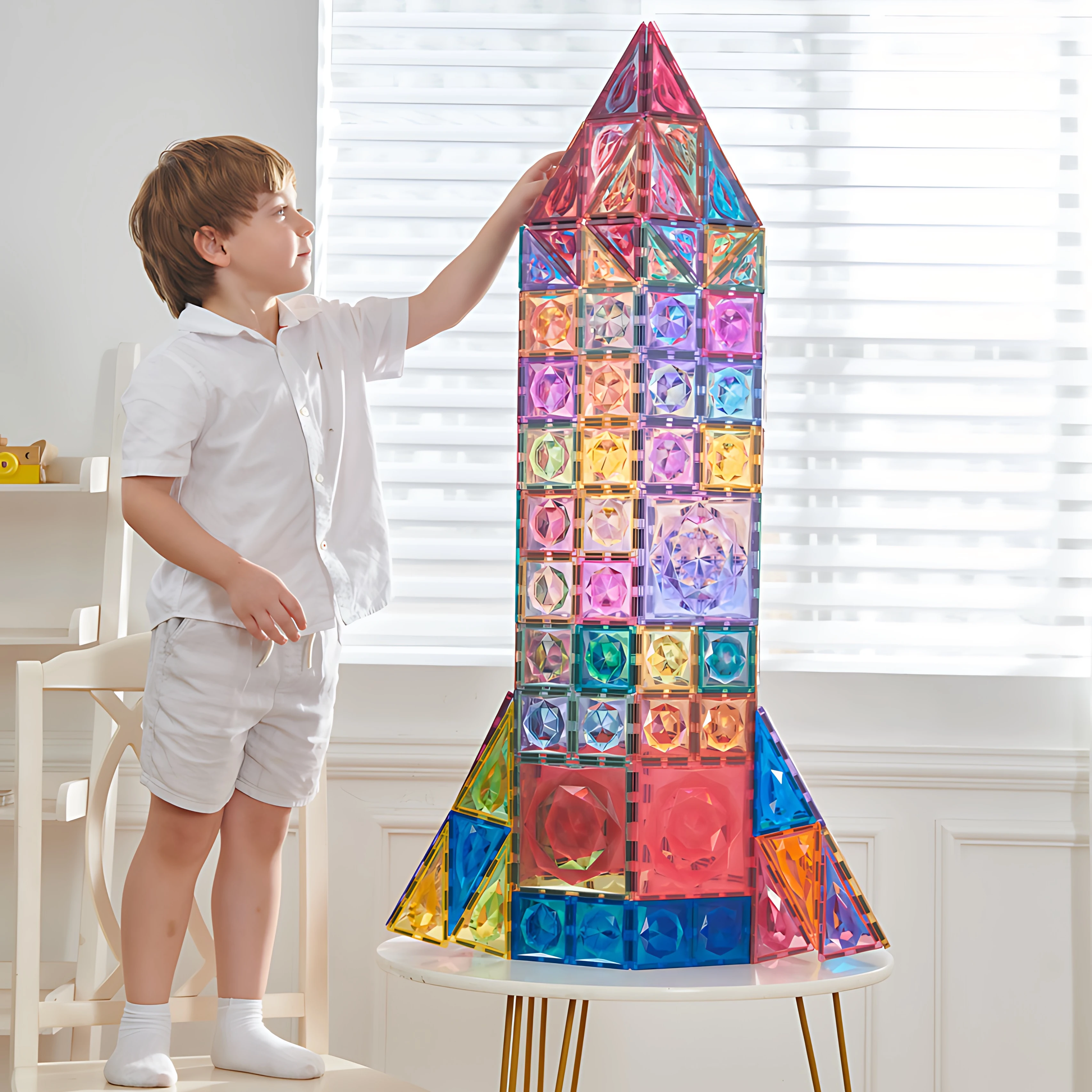 Strong Magnetic STEM 3D Construction Magnetic Building Blocks Sets Educational Magnetic Tiles Toy For Kids