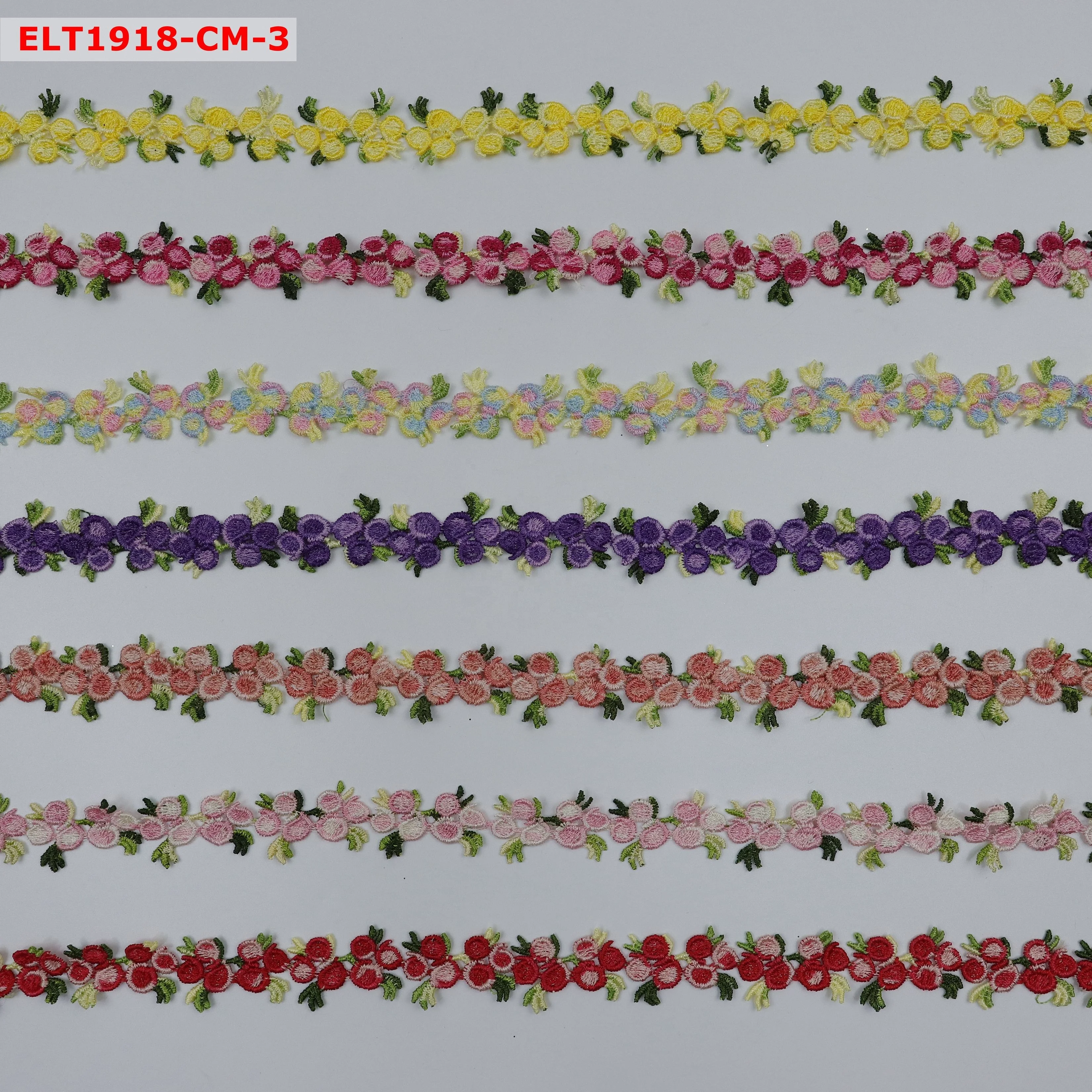 Cinta de encaje Mixed color embroidery flower 2 cm border lace trimming for wholesale crochet trim decorative braid gimp trims