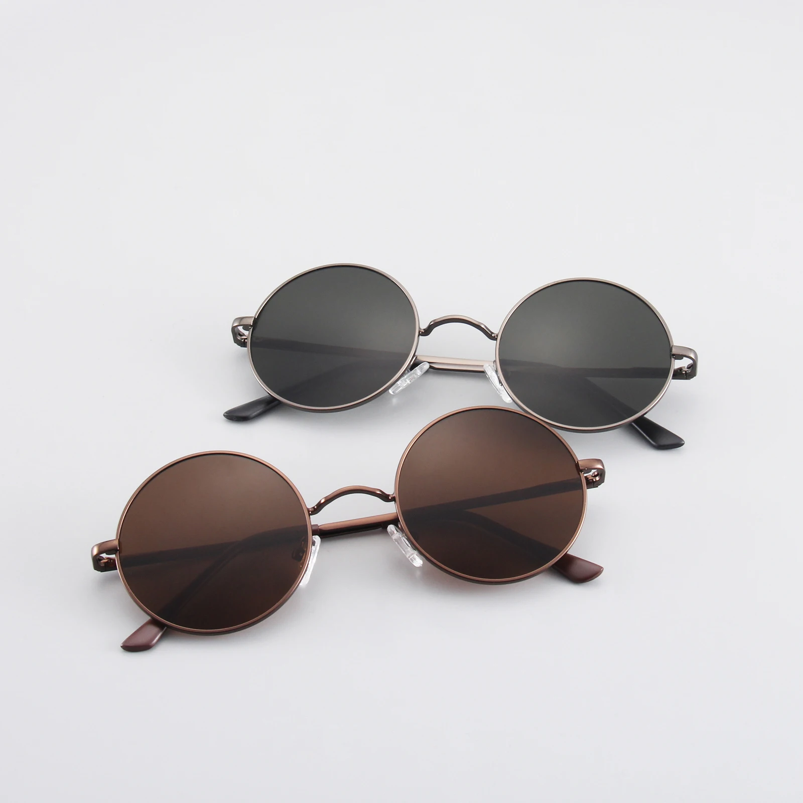 new fashion mirrored italian circle metal frame round vintage sunglasses