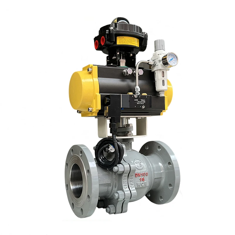 pneumatic actuator  single action carbon steel 4 inch ANSI150LBS flange floating ball valve distributor