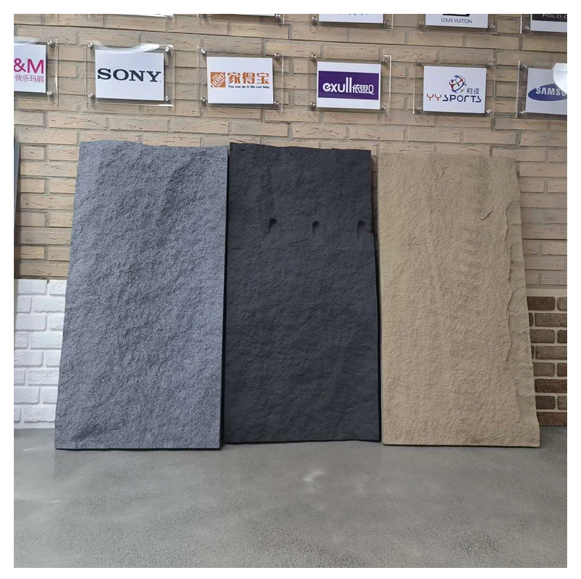 Artificial PU stone decoration cladding panels stones exterior wall cladding home pink 3d wall panel