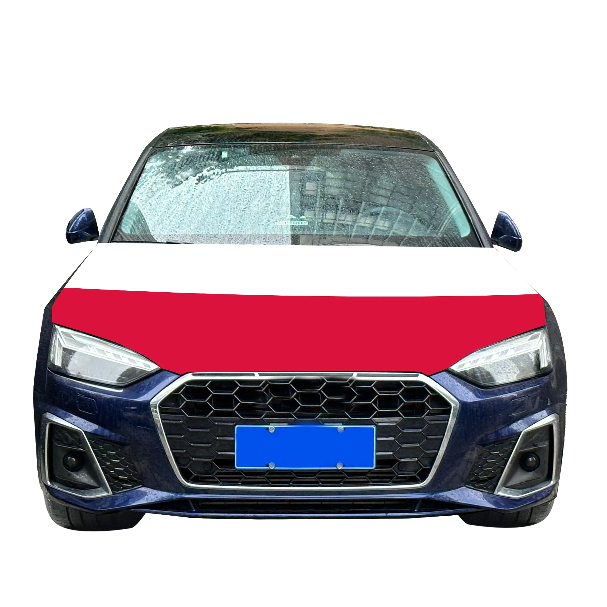 Poland Car Hood Cover Flag  Car Engine Cover Flag  Wholesale Custom Wear-resistant and Durable Car Engine Hood Cover