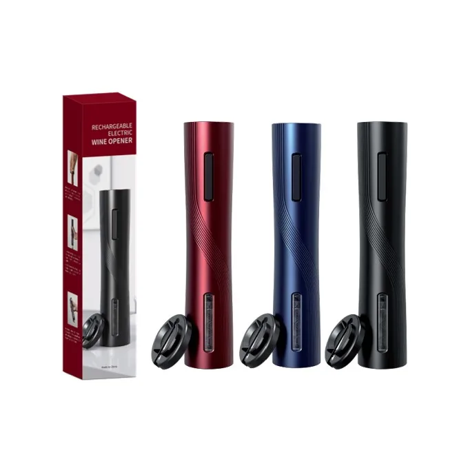 Fashion Custom Plastic USB Type-c Corkscrew Rechargeable Electric Red Wine Bottle Opener with Foil Cutter