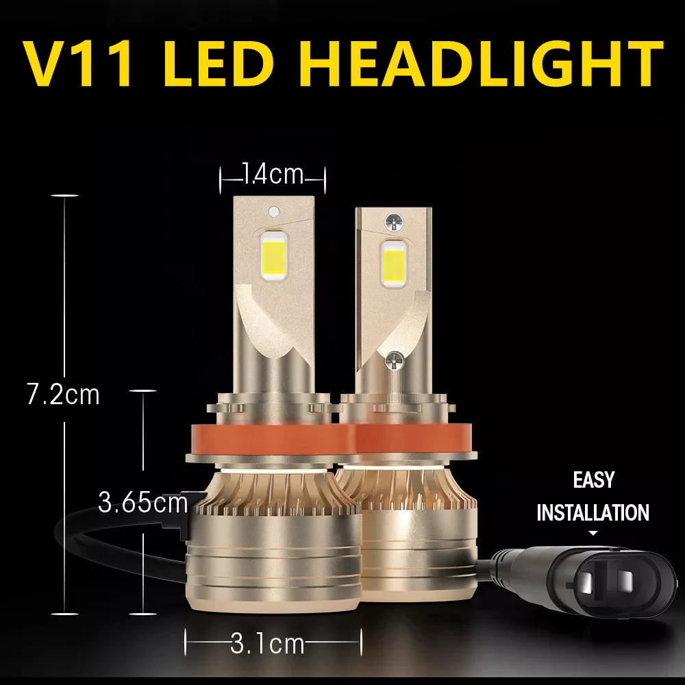 Super Bright 16000 Lumen Car LED Headlight Bulb H7 H1 H3 9005 9006 H11 Auto headlamp V11 CSP LED Headlight H4