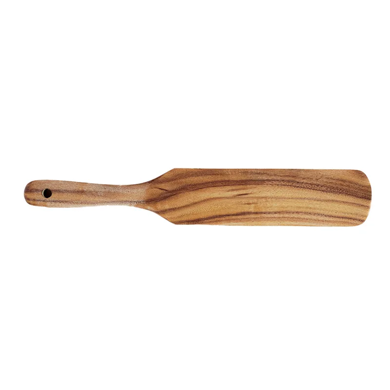 2022 Amazon Popular Natural Customized Wooden Acasia Teak Bamboo Spurtle Sets of 5 Spurtles with Cloth