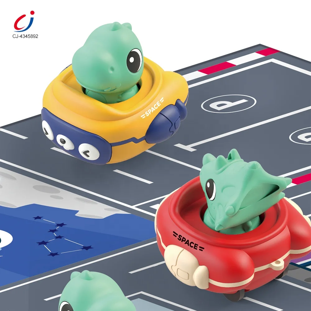 Chengji foldable game mat cartoon dinosaur spaceship press go toy car play set baby animal transportation indoor game floor mat