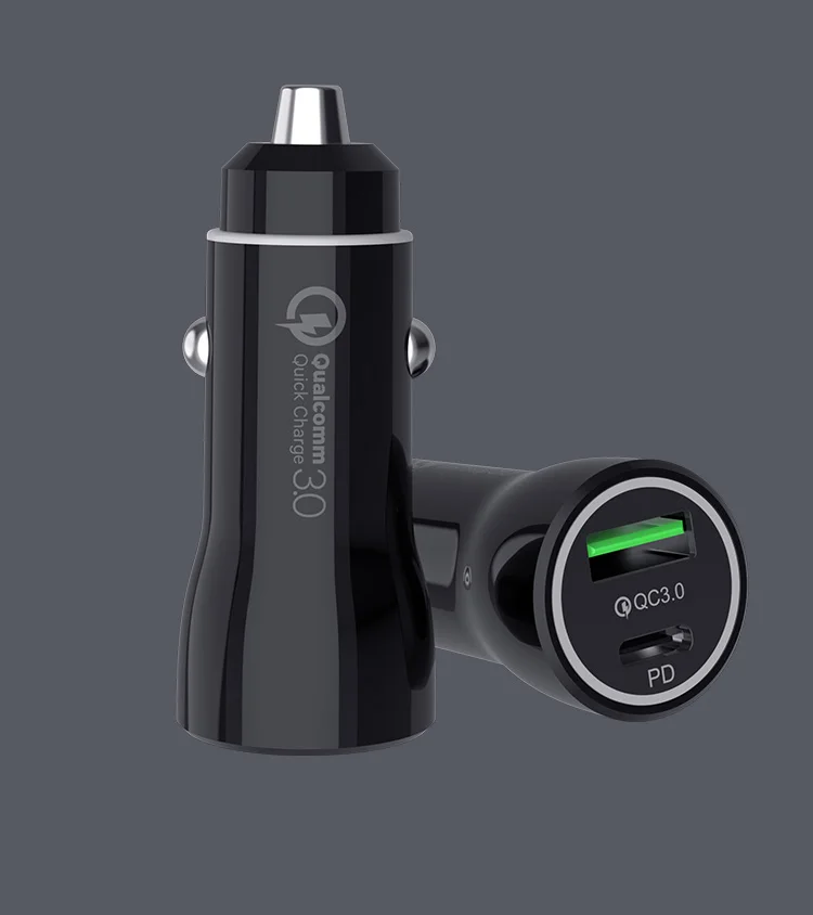 
LVSHUO USB Автомобильное зарядное устройство адаптер 36W Быстрое Автомобильное зарядное устройство с USB C PD и Быстрая зарядка 3,0 зарядное устройство с двумя портами автомобильное зарядное устройство для телефона 