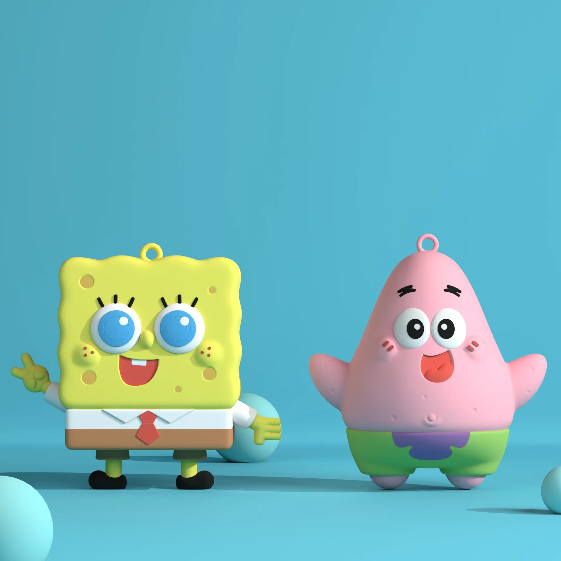 Cartoon cute SpongeBob Patrick Star PVC rubber Keychain bag pendant car key chain decoration key chain wholesale