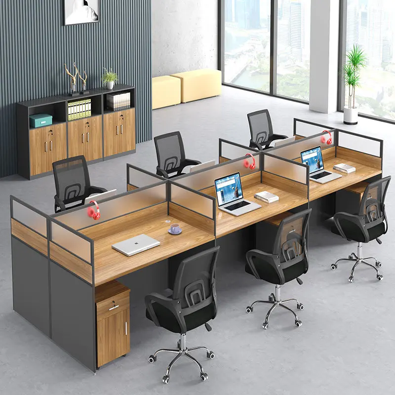 Ekintop cheap Soundproof staff working station desktop Office Cubicles office workstation desk with comfortable chair