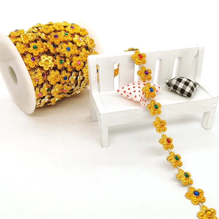 wholesale multicolor crystal cup chain ss6 ss8 ss24 flower transfer diamond rhinestone roll for india ethnic clothing