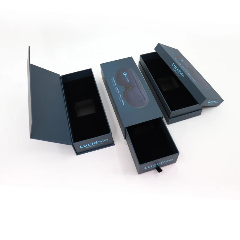 Wholesale Custom Logo Rigid Sliding Out Drawer Box Fancy Magnetic Gift Box for Jewelry Accessory Glasses Retail Box With Ribbon