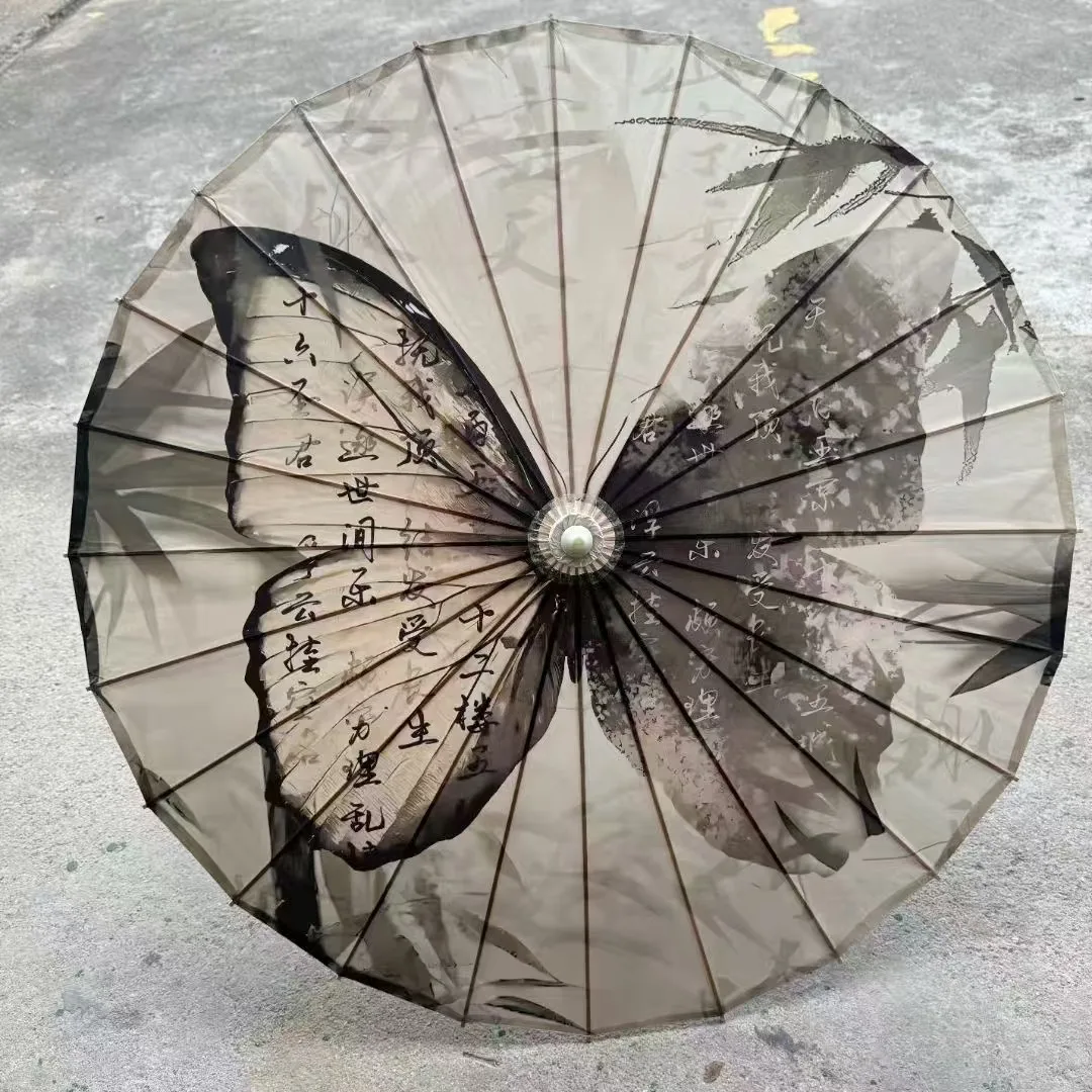 Art Classical Dance Parasol for Wedding Photography Costumes Ceiling Decoration Handmade Chinese Oiled Paper Silk Umbrella
