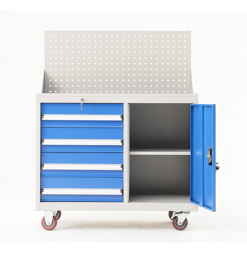 Customized Heavy duty drawer type mobile hanging board tool cabinet storage toolbox tool trolley cart
