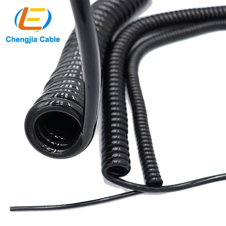 3x0.14mm2 PVC insulated Electrical Cord Truck Trailer ABS EBS 7 Pins Heavy Duty PU TPU PUR jacket spring 7core power cable
