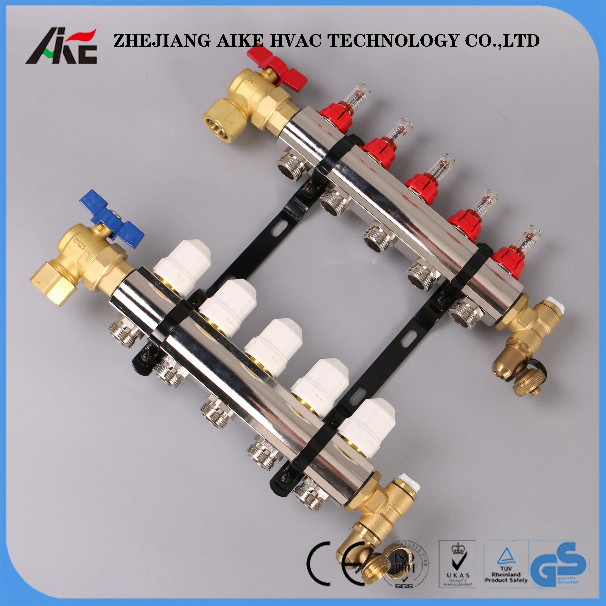 hot sale factory price brass valve kit manifold for radiant underfloor heating brass manifold