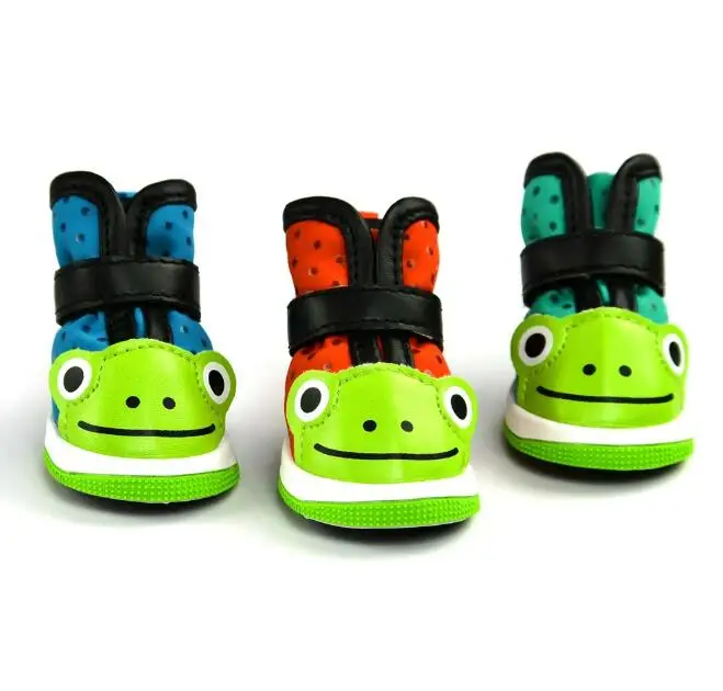 Winter Warm Cute Frog Dog Booties Dog Shoes for Small Dog PU