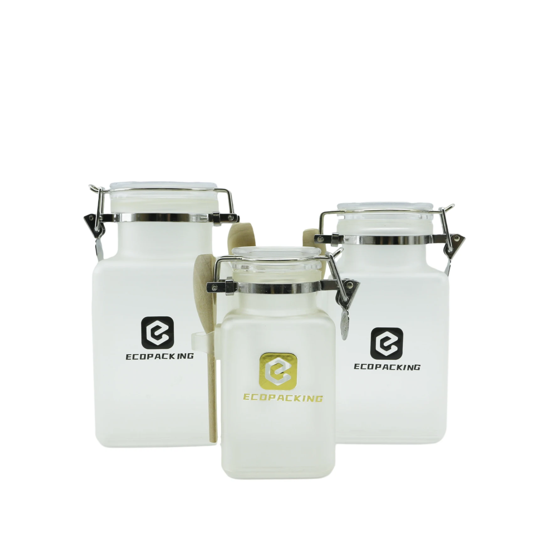 100ml 200ml 300ml 500ml frosted ABS plastic jar for bath salt body lip scrub packaging with cork metal lock for personal care