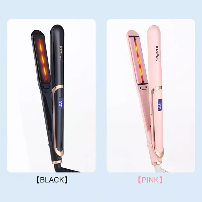 Flat Iron for Hair Ceramic Tourmaline 2 Inch Wide Infrared Hair Straightener with Digital Temperature